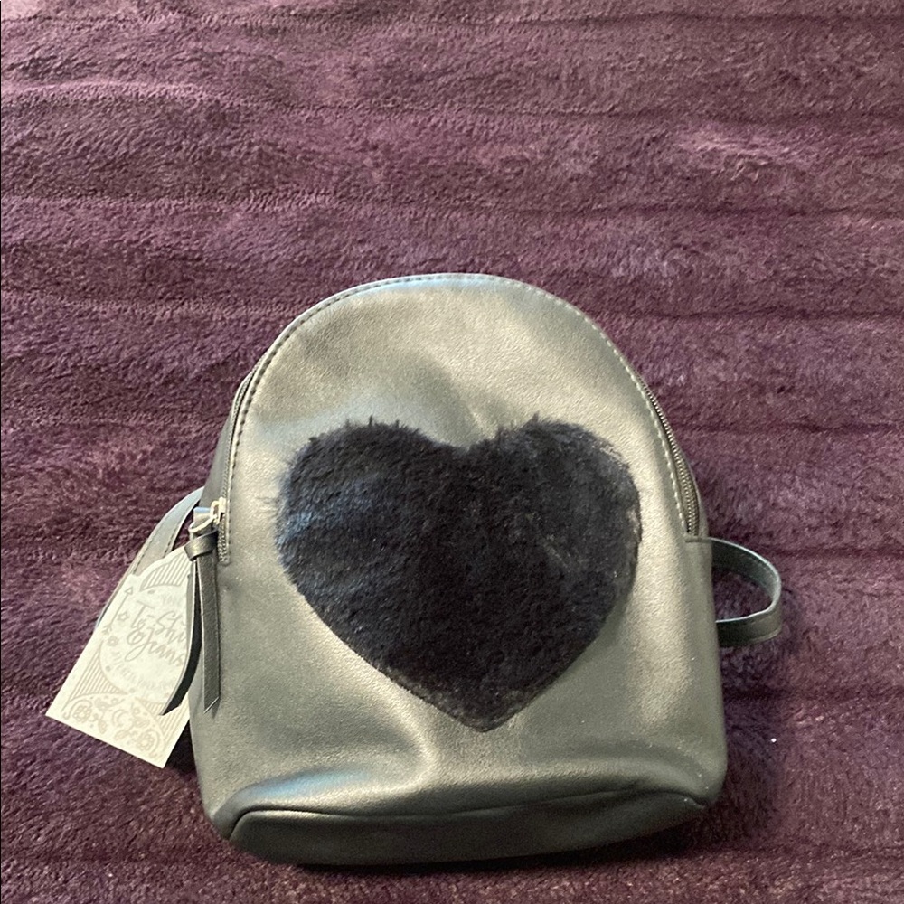 Stylish Black Heart Backpack